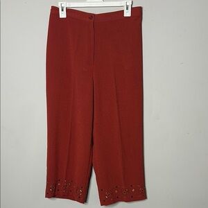 Alfred Dunner Red Cropped Pants